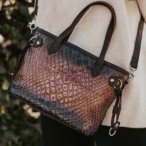Freebird Maleia Brown Snake Crossbody Bag Purse